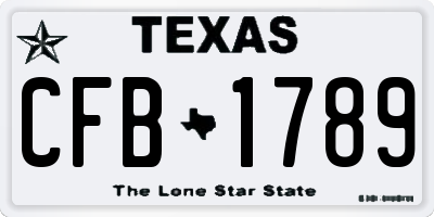 TX license plate CFB1789