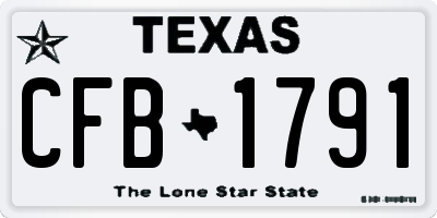 TX license plate CFB1791