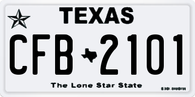 TX license plate CFB2101