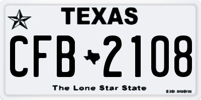 TX license plate CFB2108