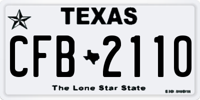 TX license plate CFB2110