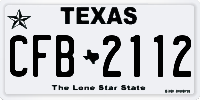 TX license plate CFB2112