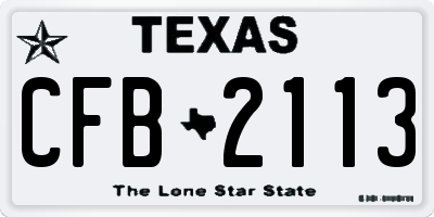 TX license plate CFB2113