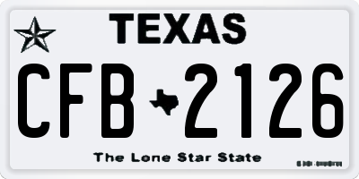 TX license plate CFB2126