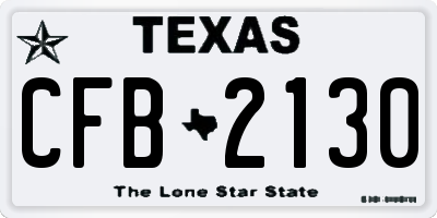TX license plate CFB2130