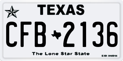 TX license plate CFB2136