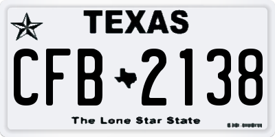 TX license plate CFB2138