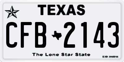 TX license plate CFB2143