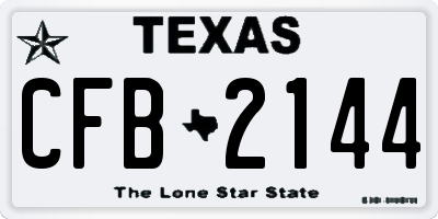 TX license plate CFB2144