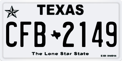 TX license plate CFB2149