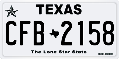 TX license plate CFB2158