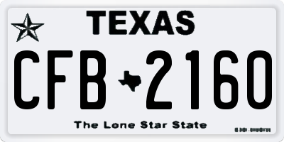 TX license plate CFB2160
