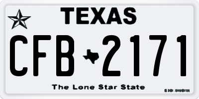 TX license plate CFB2171
