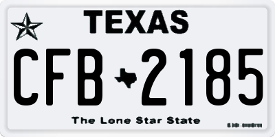 TX license plate CFB2185