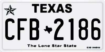 TX license plate CFB2186