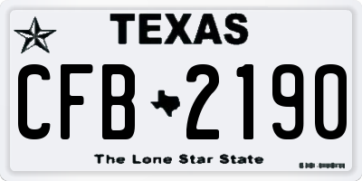 TX license plate CFB2190
