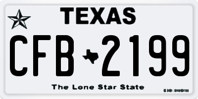 TX license plate CFB2199