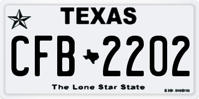 TX license plate CFB2202