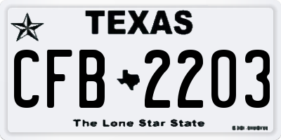 TX license plate CFB2203