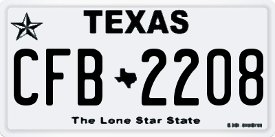 TX license plate CFB2208