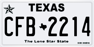 TX license plate CFB2214