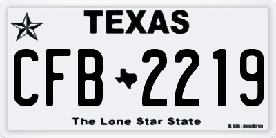 TX license plate CFB2219