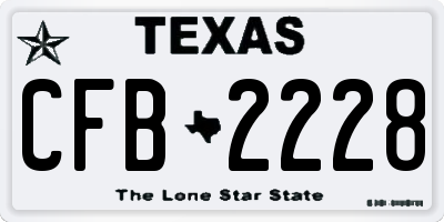 TX license plate CFB2228