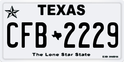 TX license plate CFB2229