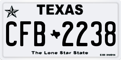 TX license plate CFB2238