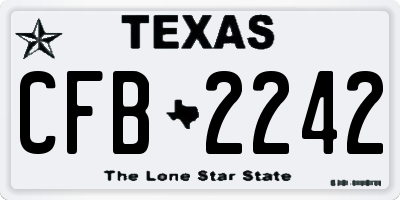 TX license plate CFB2242