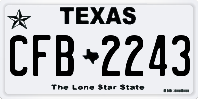 TX license plate CFB2243