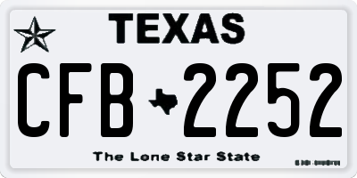 TX license plate CFB2252