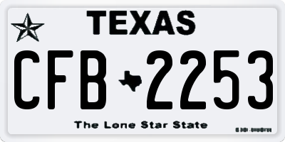 TX license plate CFB2253