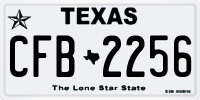TX license plate CFB2256
