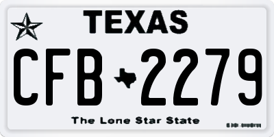 TX license plate CFB2279