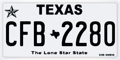 TX license plate CFB2280