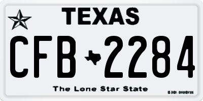 TX license plate CFB2284
