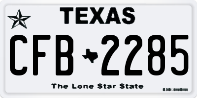 TX license plate CFB2285