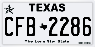 TX license plate CFB2286