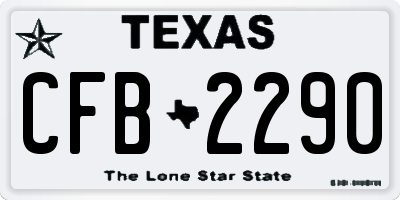 TX license plate CFB2290