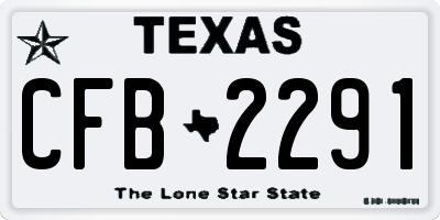 TX license plate CFB2291