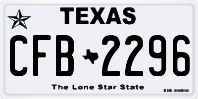 TX license plate CFB2296