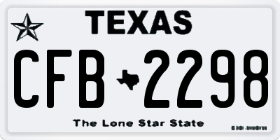 TX license plate CFB2298
