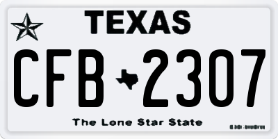TX license plate CFB2307