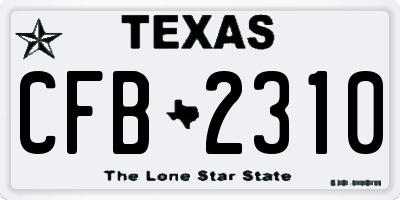 TX license plate CFB2310