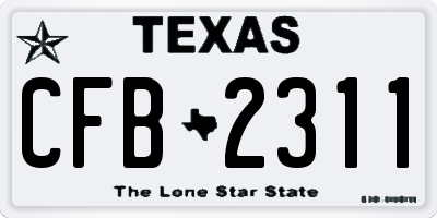 TX license plate CFB2311