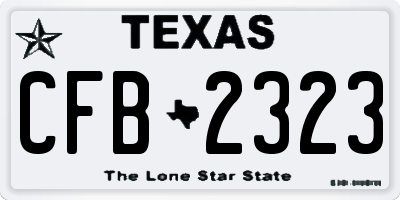 TX license plate CFB2323