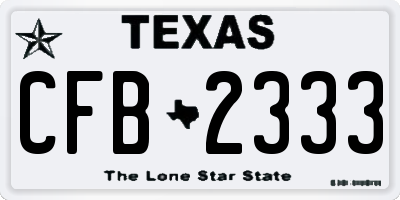 TX license plate CFB2333
