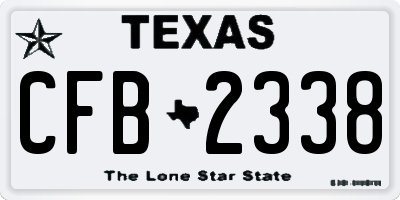 TX license plate CFB2338