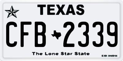TX license plate CFB2339